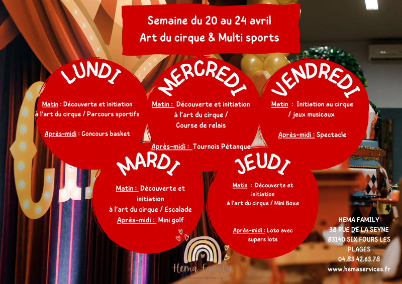 Stages vacances d’avril 2026 : ouverture des inscriptions chez HEMA FAMILY