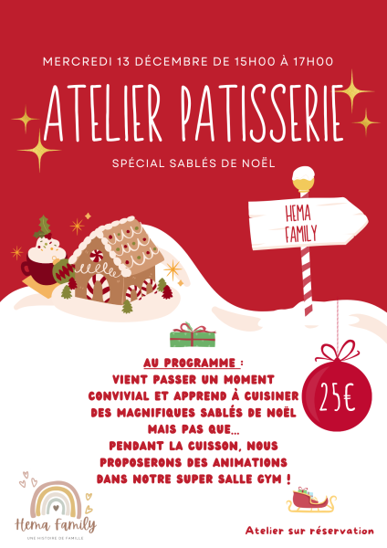 Atelier pâtisserie : j’apprends à préparer mes supers sablés de noël à partir de 2 ans