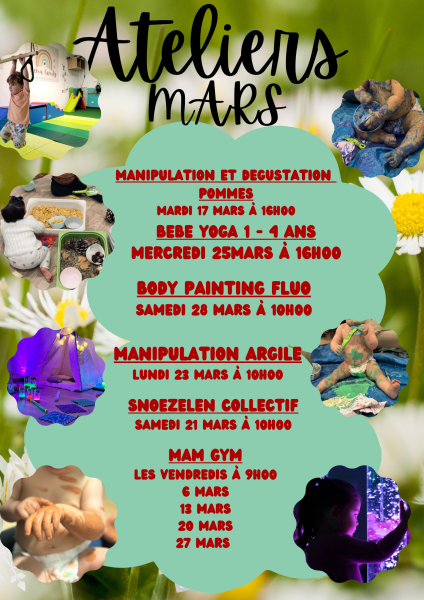 Planning ateliers parent-enfant de mars 2026 à Six fours les plages